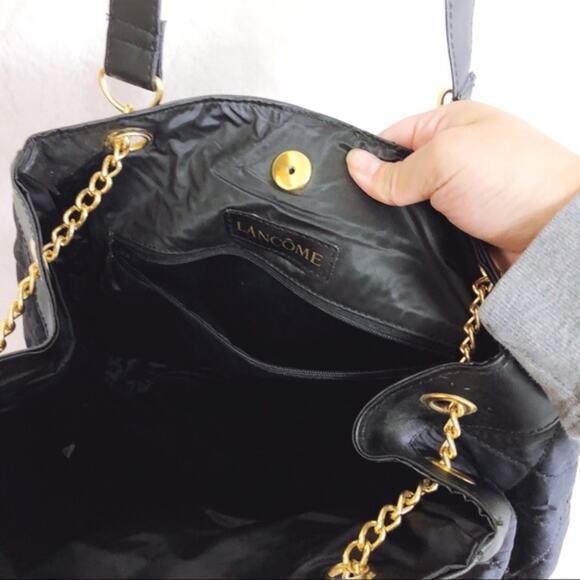 Lancôme Black Gold Chain Shoulder Clasp Bag - Picture 2 of 8